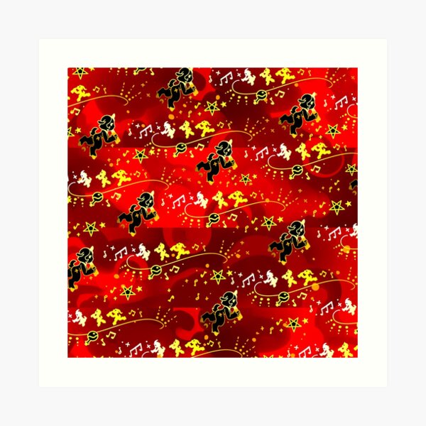 Gold Red Satyr Pattern Art Print