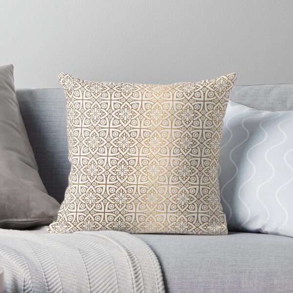 luxury gold arabic pattern Throw Pillow