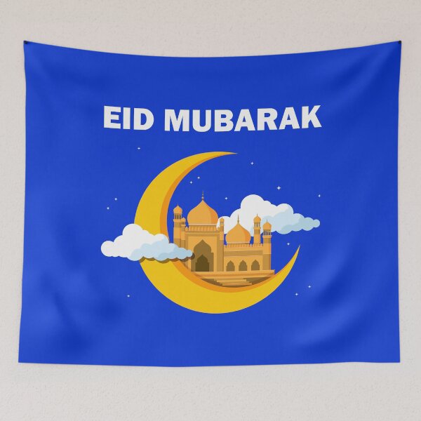 Item preview, Eid Mubarak Happy Eid al-Fitr al-Adha Ramadan Kareem Yellow Crescent Mosque Masjid Gift designed and sold by Best Arts.