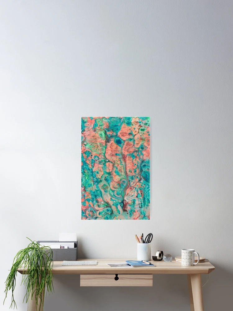 Thumbnail 2 of 3, Poster, Blue Pink Abstract Pattern  designed and sold by MyTribePatterns.