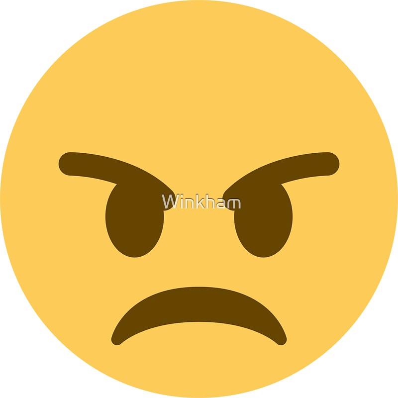 "Yellow Angry Face Emoji" Stickers by Winkham Redbubble