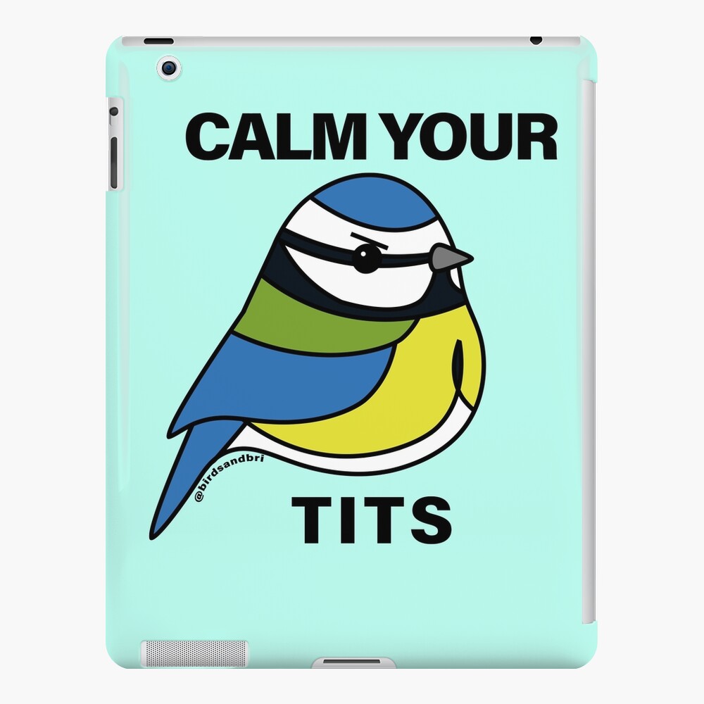 Calm Your Tits, Blue Tit Machine Embroidery 8 Hoop, Funny Quote, Funny Word  Pun, Bird Wall Art 