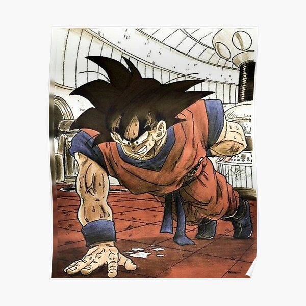 Dragon Ball - Goku working out Poster