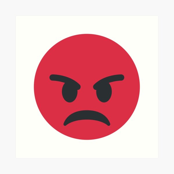 fårehyrde vægt mølle Red Angry Face Emoji" Art Print for Sale by Winkham | Redbubble