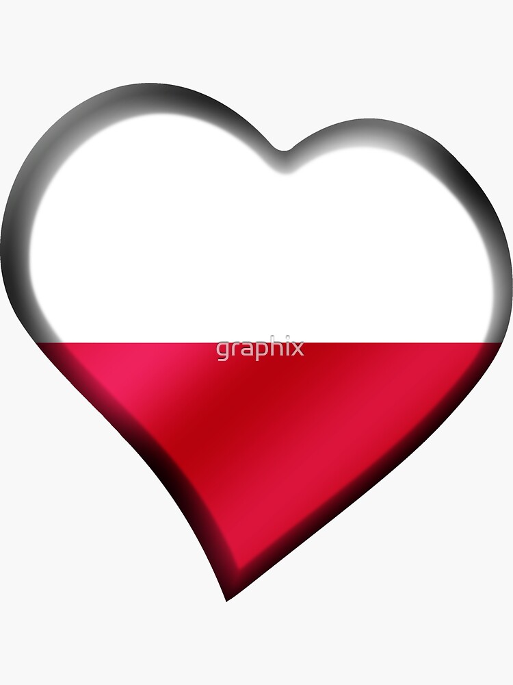 "Polish Flag Poland Heart" Sticker for Sale by graphix Redbubble