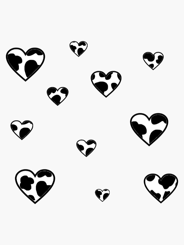 "Cow Print Hearts" Sticker for Sale by trendstickersrb | Redbubble