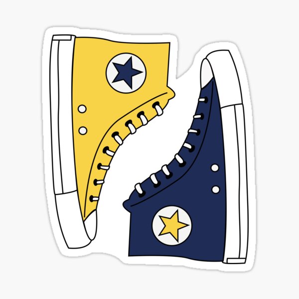Item preview, Yellow & Blue Sneakers Sticker designed and sold by lennyandlee.