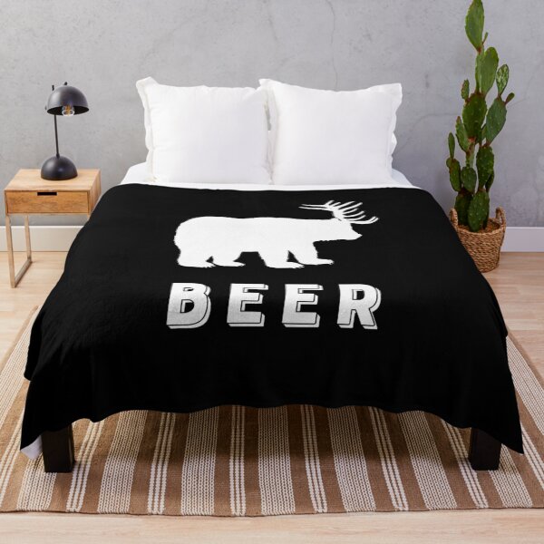 Item preview, BEER. Bear with Deer Antlers Silhouette Design designed and sold by tronictees.