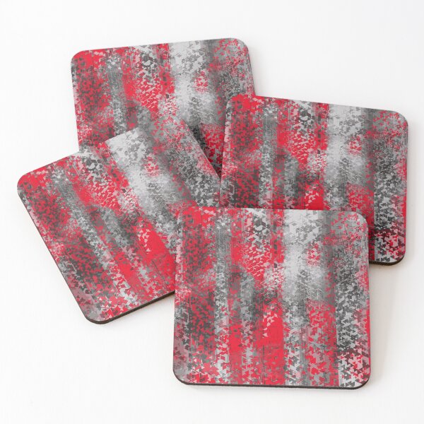 Item preview, psychedelic geometric polygon shape pattern abstract in black and red designed and sold by Mrvell.