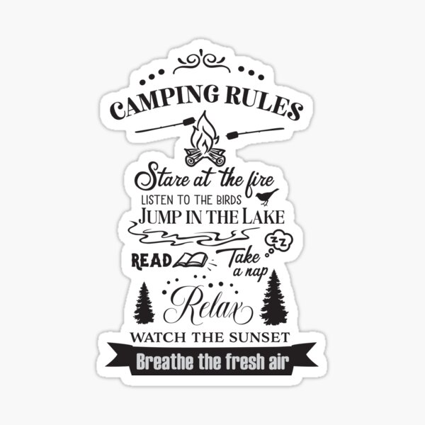 Camping Rules Stickers for Sale