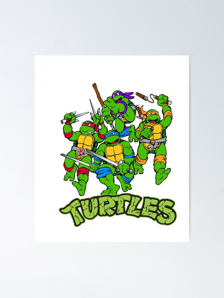 Anniversaire de la famille des tortues Ninja rétro (tortues vertes  mutantes) | Poster