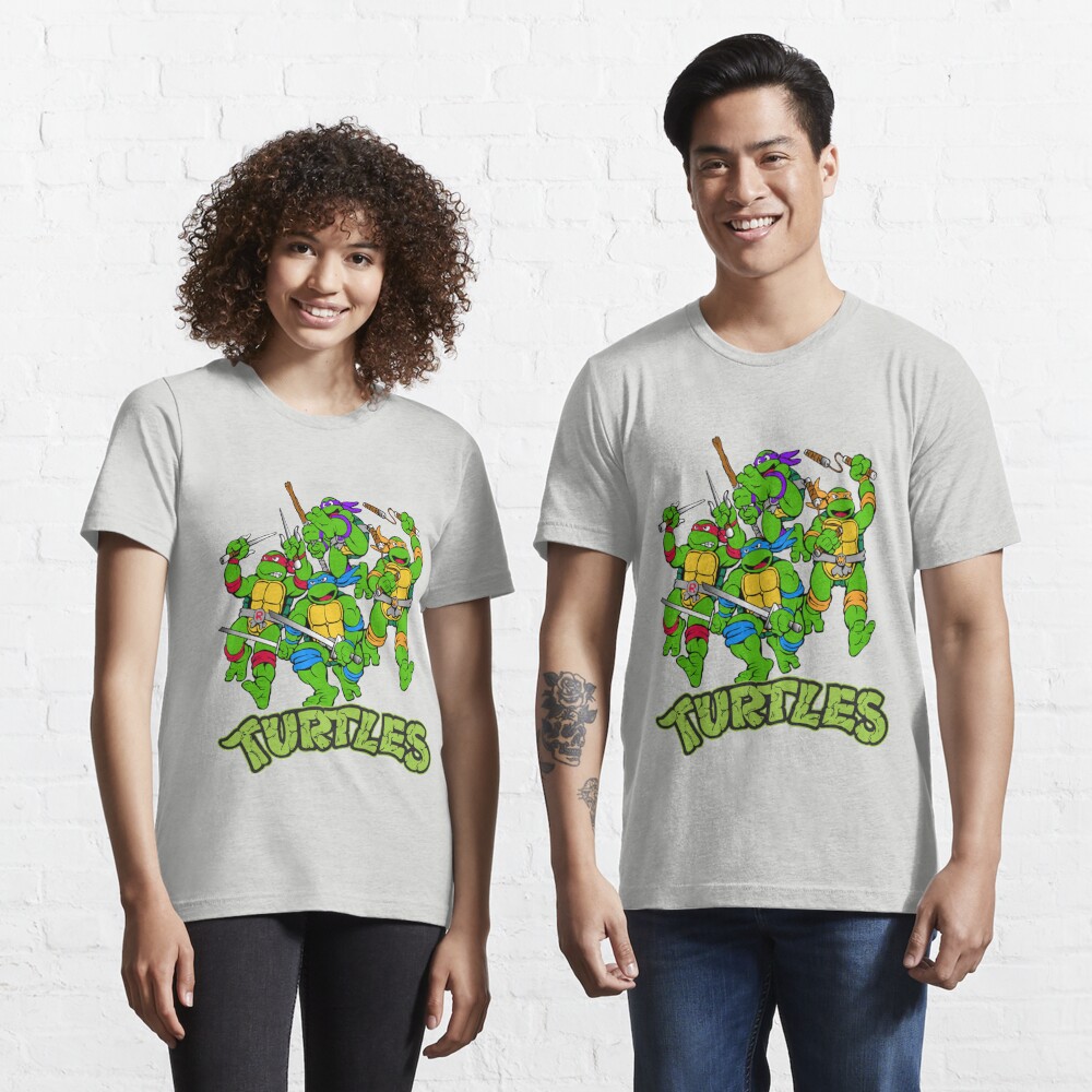 Teenage Mutant Ninja Turtles TMNT Gray Green T Shirt Cotton Blend