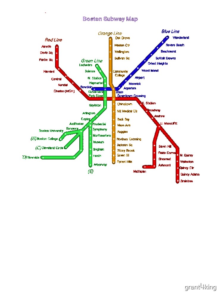 Boston Metro Subway Map Massachusetts City Art Pride Gift Product Baby One Piece By Grant4king Redbubble
