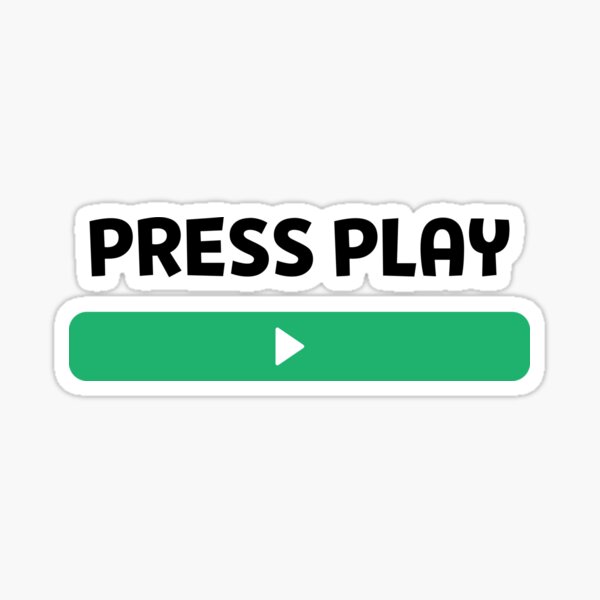 Press Play Button Sticker for Sale by Theresthisthing