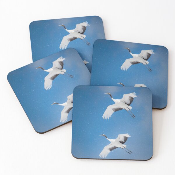 Item preview, Red Crowned Cranes in Flight Artistic Hokkaido Japan designed and sold by PhotoArt by Joan Carroll.