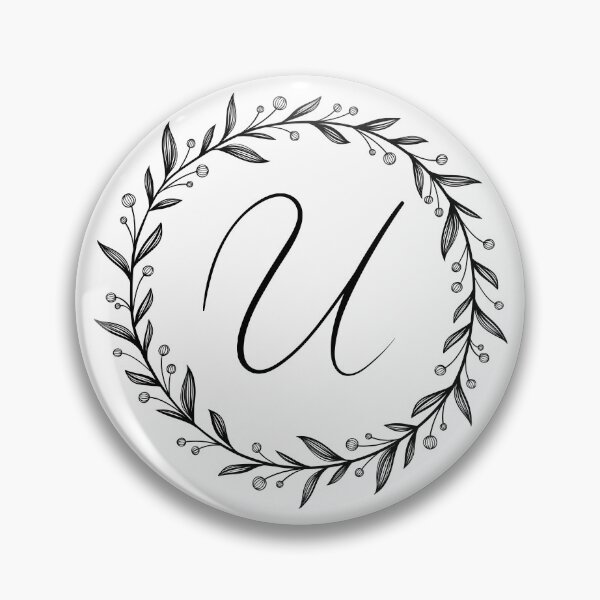Item preview, U initial in a floral wreath designed and sold by Kari Nichols.
