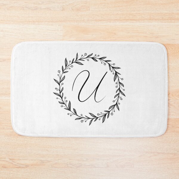 Item preview, U initial in a floral wreath designed and sold by Kari Nichols.