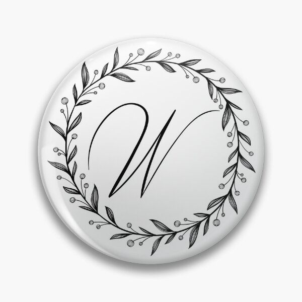 Item preview, W initial in a floral wreath designed and sold by Kari Nichols.