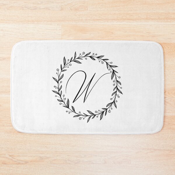 Item preview, W initial in a floral wreath designed and sold by Kari Nichols.