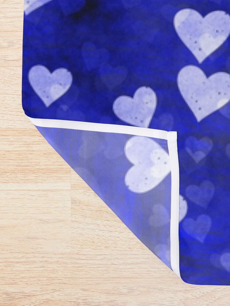 Alternate view of Hearts,blue and white Shower Curtain