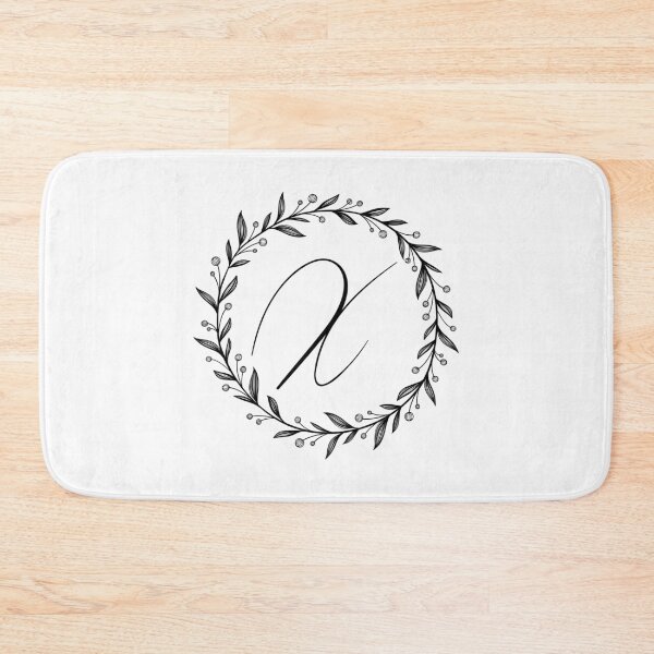 Item preview, X initial in a floral wreath designed and sold by Kari Nichols.