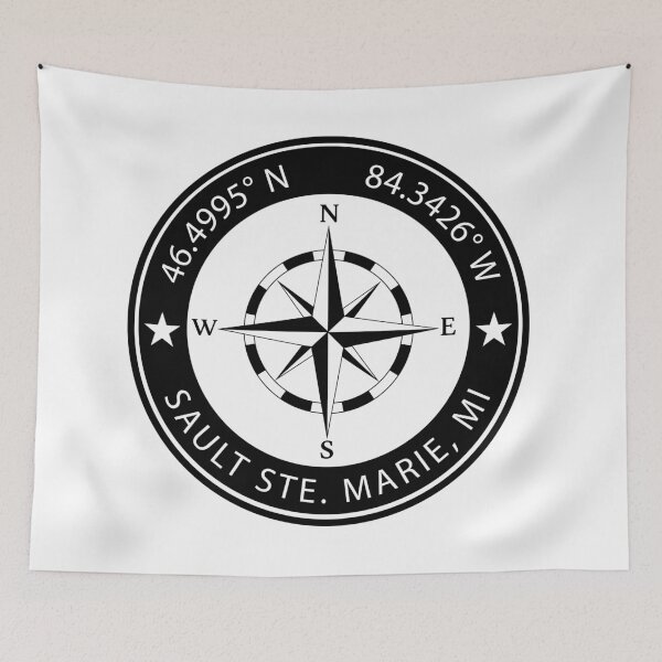 Item preview, Sault Ste. Marie, Michigan, USA Geographical Coordinates designed and sold by TeeOhGraphics.
