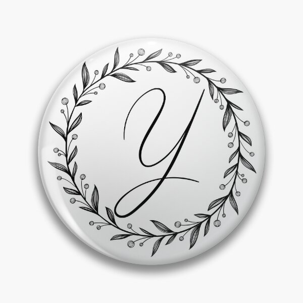 Item preview, Y initial in a floral wreath designed and sold by Kari Nichols.
