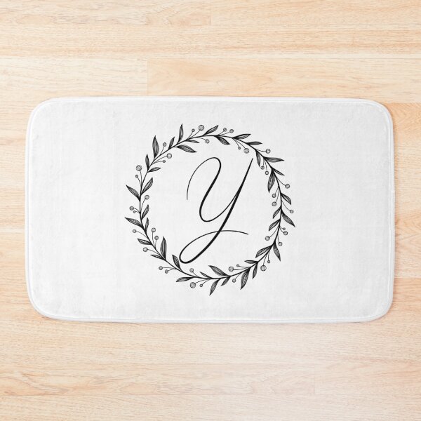 Item preview, Y initial in a floral wreath designed and sold by Kari Nichols.
