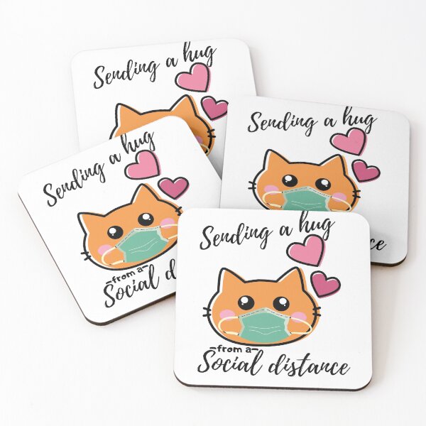 Item preview, Sending a hug from social distance cute cat pet quarantine 2020 designed and sold by zugharo2019.