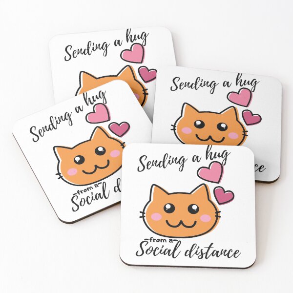 Item preview, Sending a hug from social distance cute cat pet quarantine 2020 designed and sold by zugharo2019.