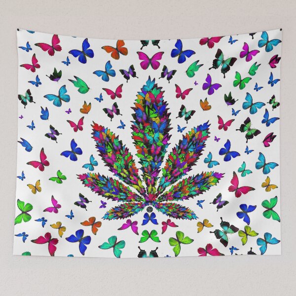 Item preview, Butterflies Cannabis Leaf designed and sold by WetPaint420.