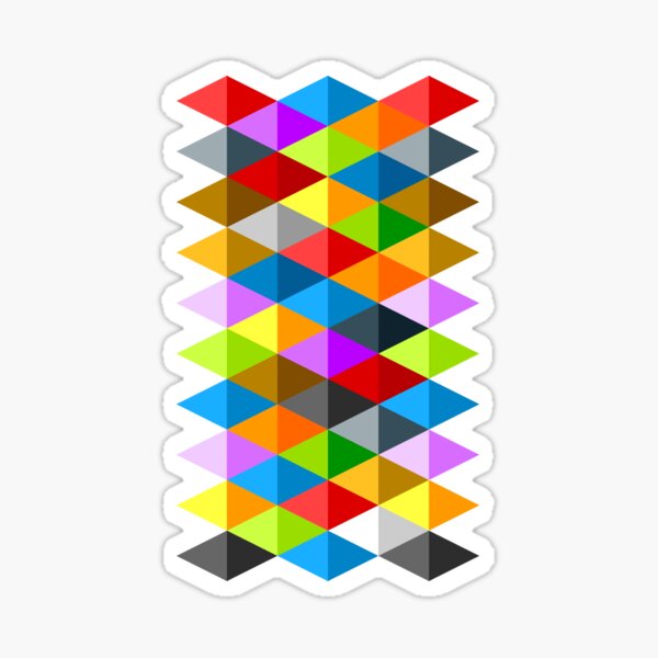 Modern bright funky colorful triangles pattern Sticker