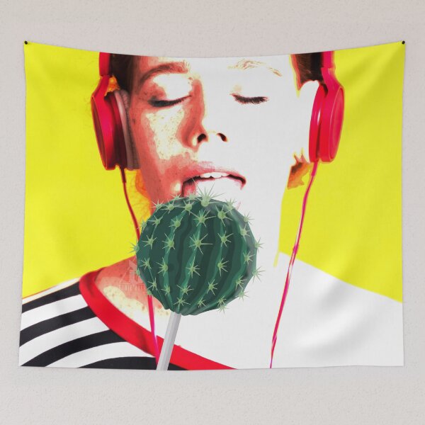 Item preview, Cactus Lollipop ~ Girl with Headphones designed and sold by SoccaTamam.