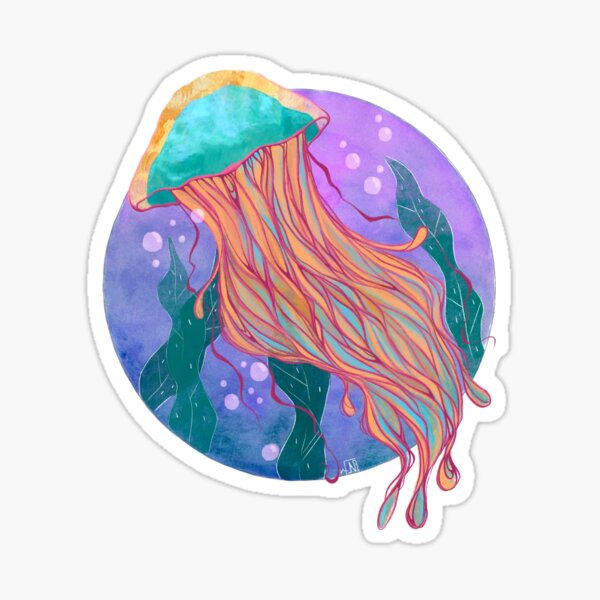 Floating jelly Sticker