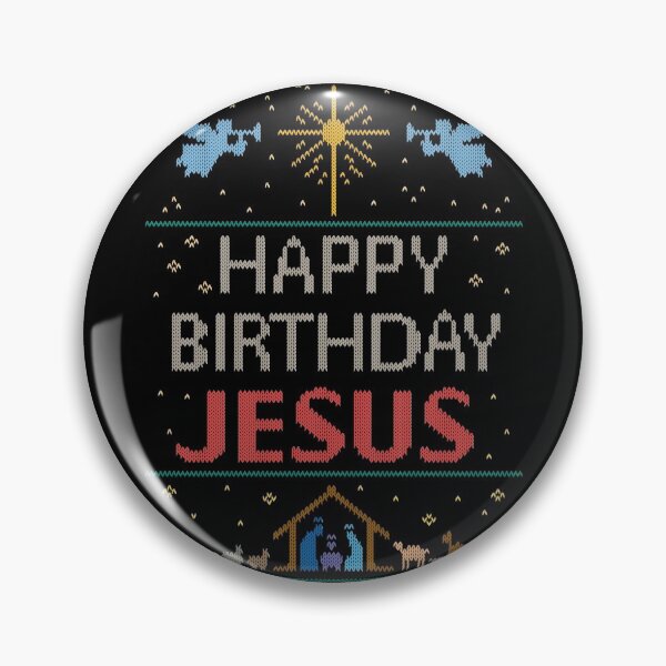 Item preview, Ugly Christmas Sweater - Knit by Granny - Happy Birthday Jesus - Religious Christian - Colorful designed and sold by 26-Characters.