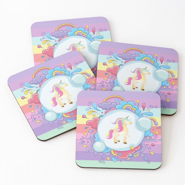 Item preview, Pastel Unicorn Set - left facing designed and sold by KWGD - Kelly Woodward Graphic Designer.