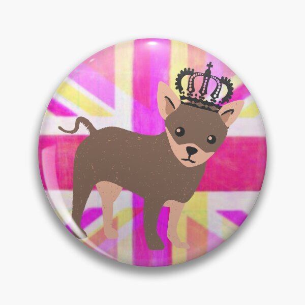Item preview, Chihuahua dog on a pink and yellow British flag designed and sold by Vegasrockdog.