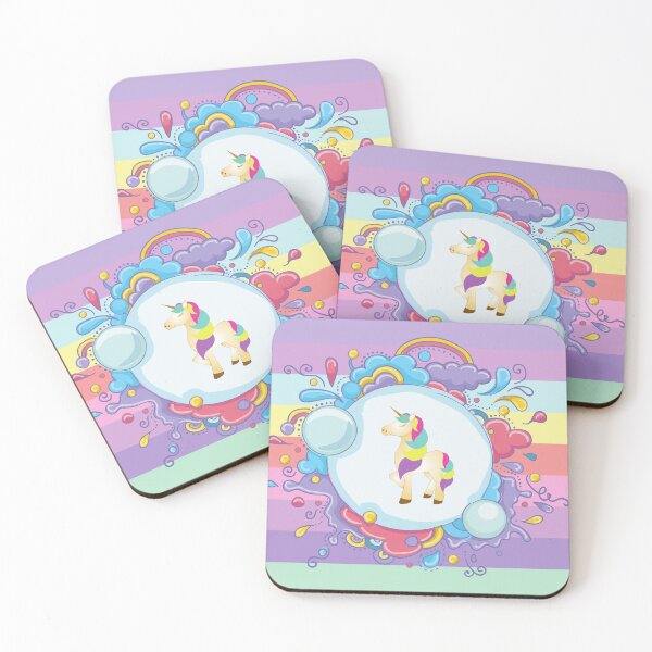 Item preview, Pastel Unicorn Set - right facing designed and sold by KWGD - Kelly Woodward Graphic Designer.