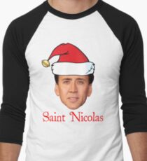 Saint Nicolas Cage Christmas Men's Baseball ¾ T-Shirt