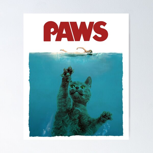 Artikel-Vorschau von Awesome Paws Cat Shark Filmparodie, designt und verkauft von PopArtdom.