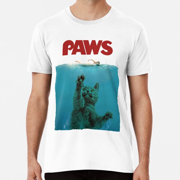 Cat Paws Shark Eating Fish Take On Shark Movie Long Sleeve T-Shirt