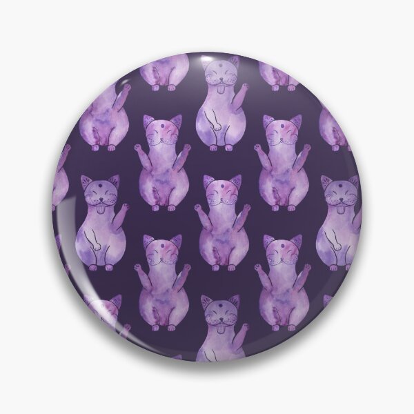 Item preview, Violet Maneki Neko pattern designed and sold by GrayCatGraphics.