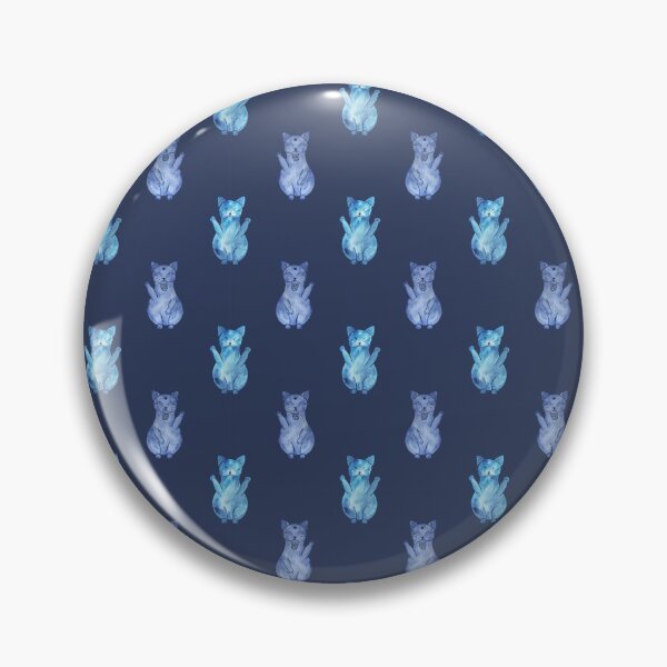 Item preview, Blue Maneki Neko pattern designed and sold by GrayCatGraphics.
