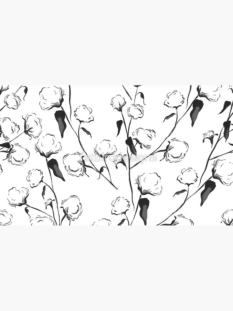 Black and White Cotton by fatbirddesigns
