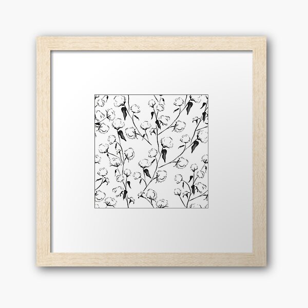 Black and White Cotton Framed Art Print