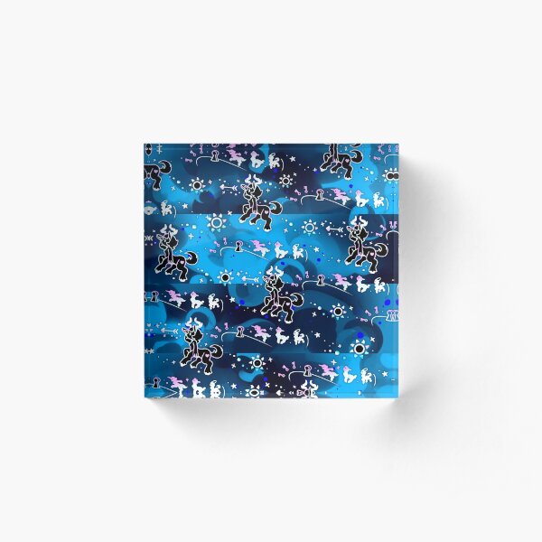 Blue Black Galaxy Centaur Acrylic Block