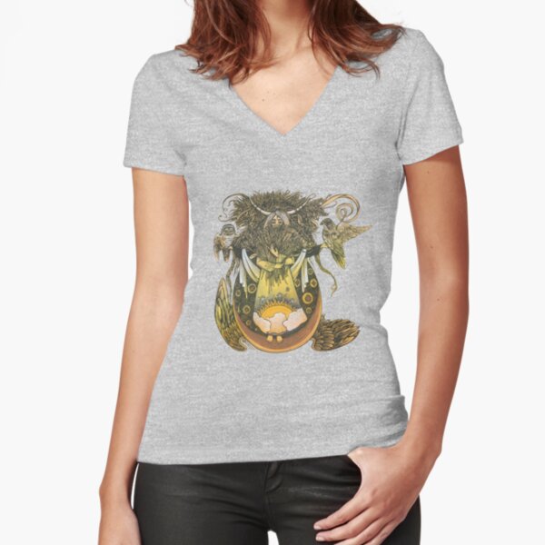 Wheat Fitted V-Neck T-Shirt