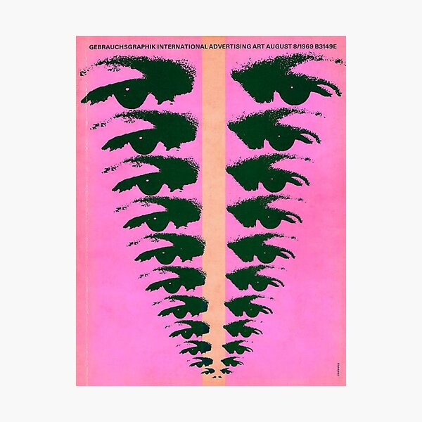 eyes pink vintage poster Photographic Print