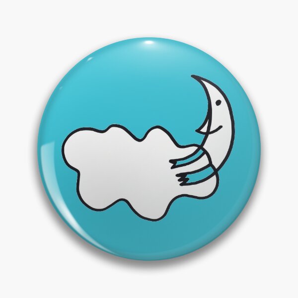 Item preview, Smiling Moon With Cloud Cover on Light Blue Board designed and sold by Istvan Ocztos.