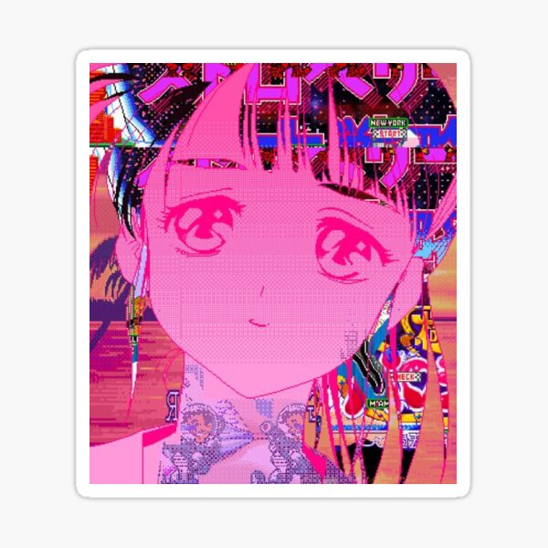 Pink Y2k Anime Girl Sticker For Sale By Elinguinness Redbubble